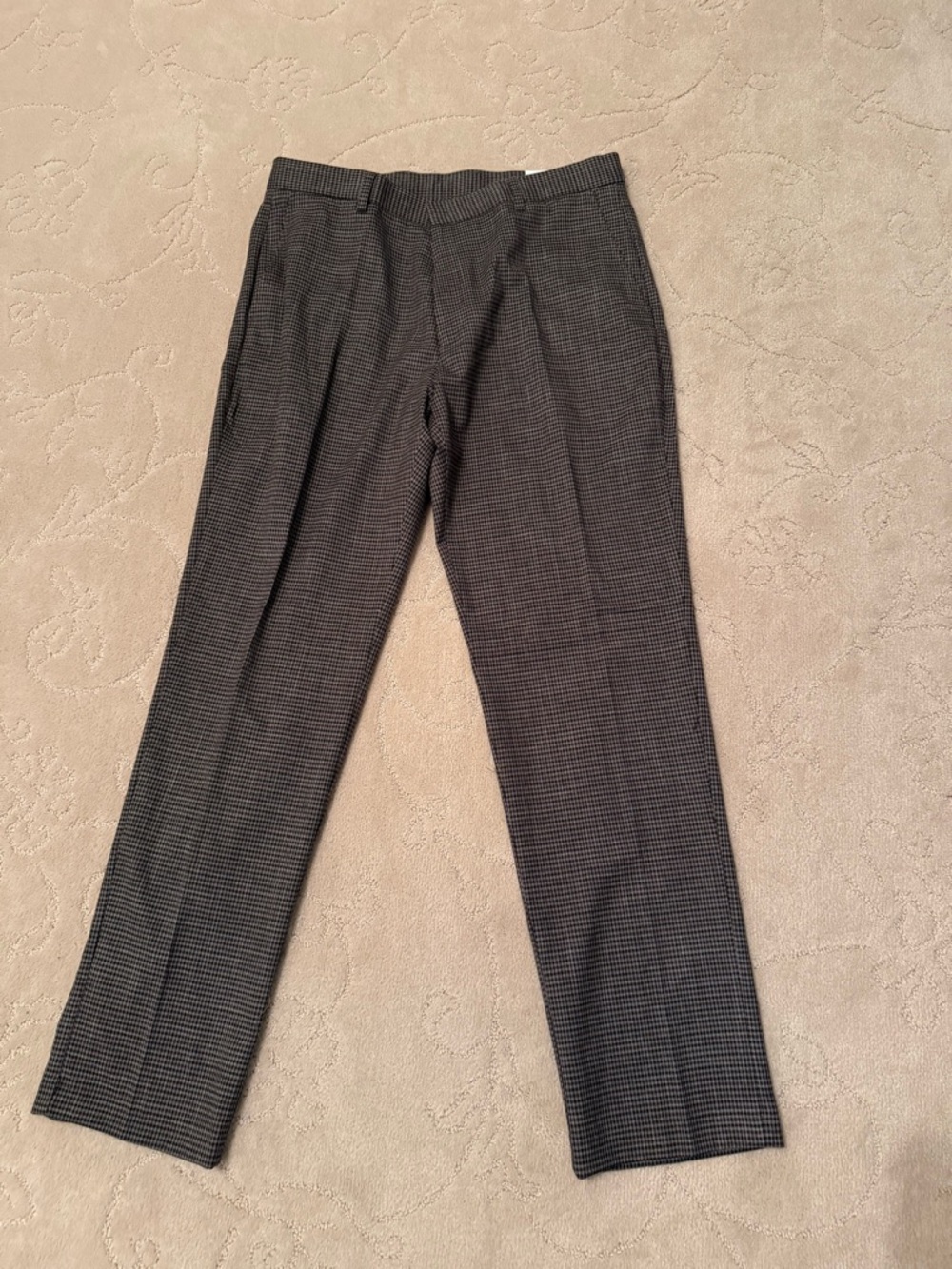 Tommy Hilfiger Brown & Black Micro Houndstooth Dress Pants